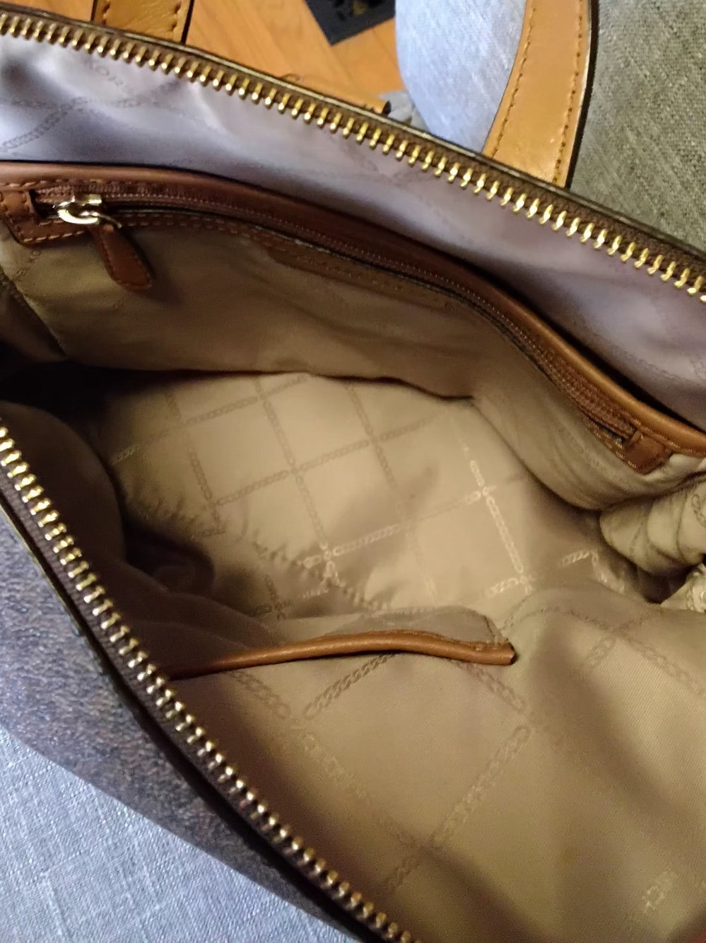 Michael Kors Rhea Slim Logo Backpack, Brown - Picture 9 of 12
